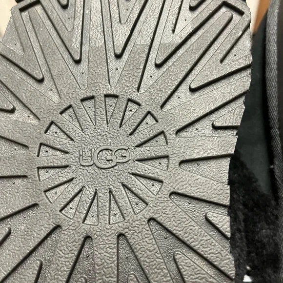 UGG Funkette Suede Sheepskin Platform Slingback Size 7 - Picture 8 of 9